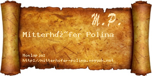 Mitterhöfer Polina névjegykártya